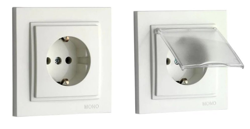 MONO SIVA ALTI KAPAKLI TOPRALI PRİZ BEYAZ