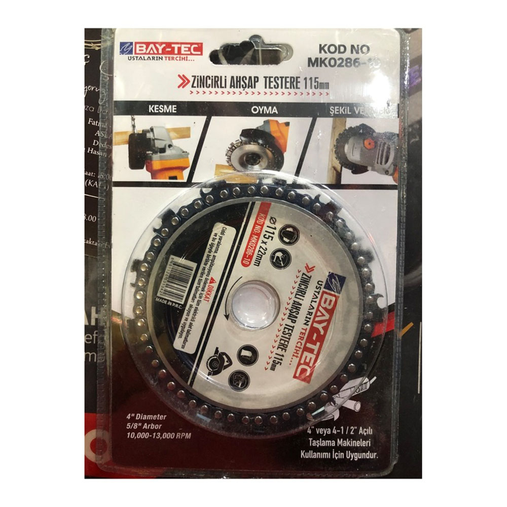 BAYTEC ZİNCİRLİ AHŞAP DAİRESEL TESTERE 115MM
